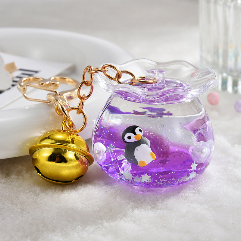 Wholesale Acrylic Oiled Quicksand Marine Animal Keychain